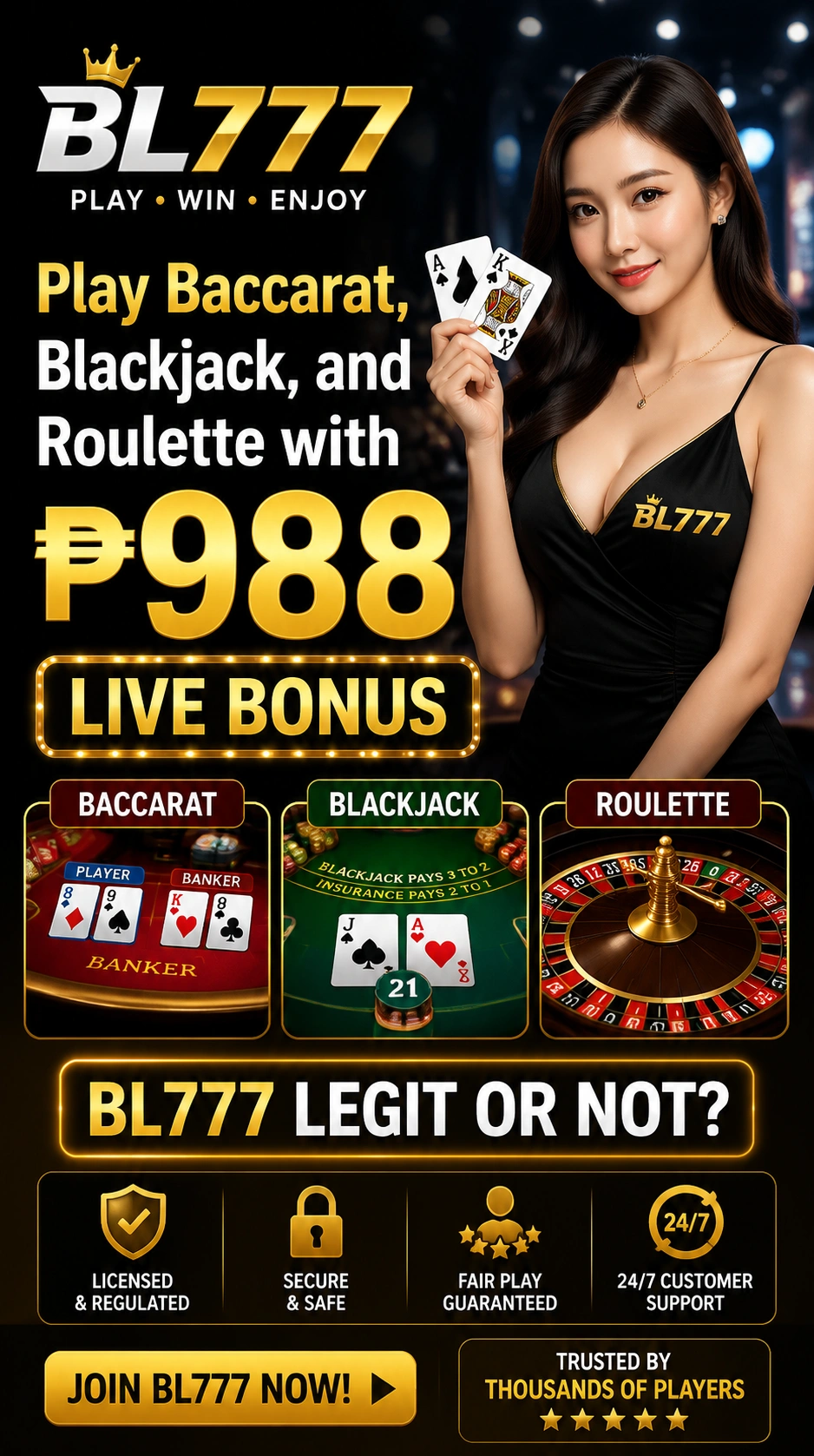 Live casino entertainment visual