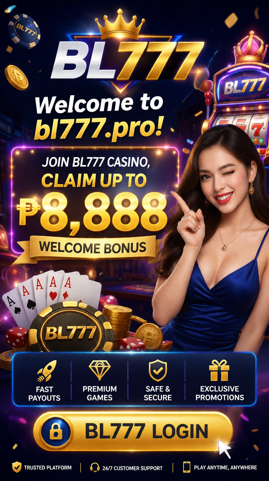 BL777 casino homepage visual for mobile-first play